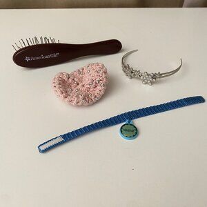 American Girl Accessories‎ Lot of 4 - Brush, Hat, Headband, Collar